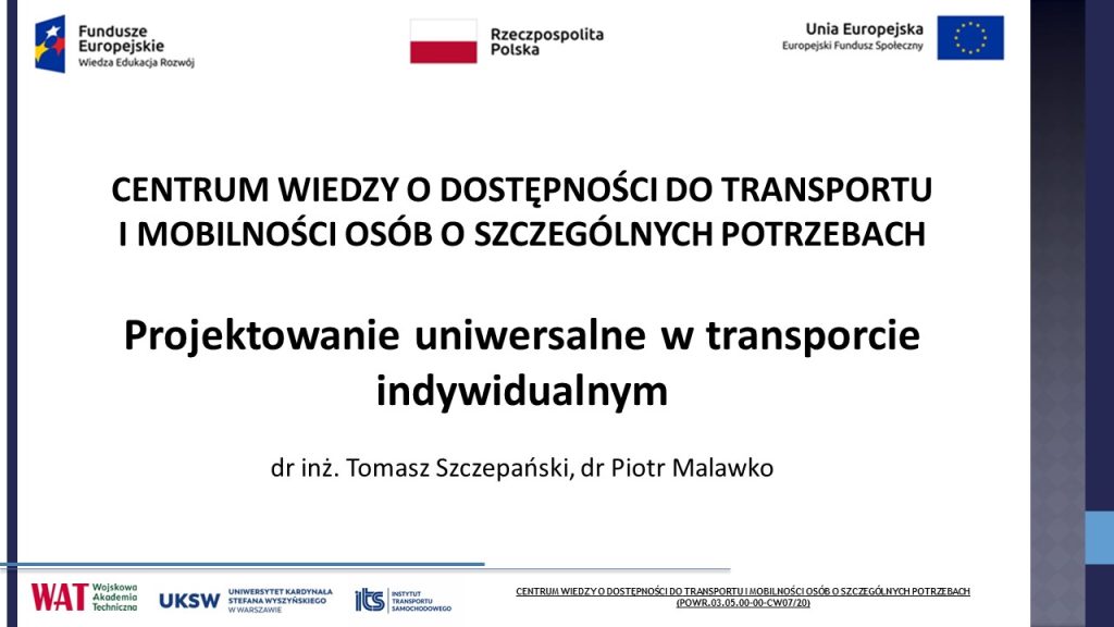 Prezentacja - Projektowanie uniwersalnew transporcie indywidualnym