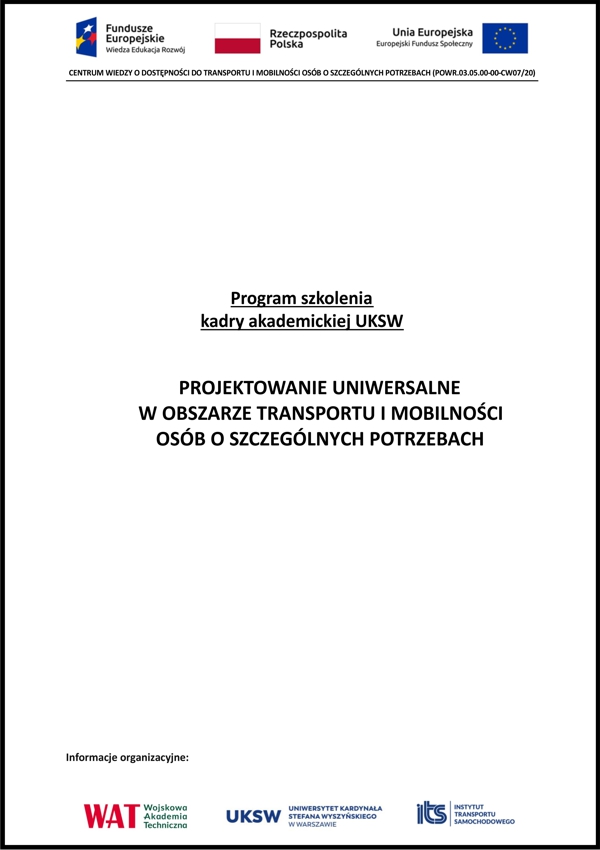 Projektowanie uniwersalnew obszarze transportu i mobilnościosób o szczególnych potrzebach