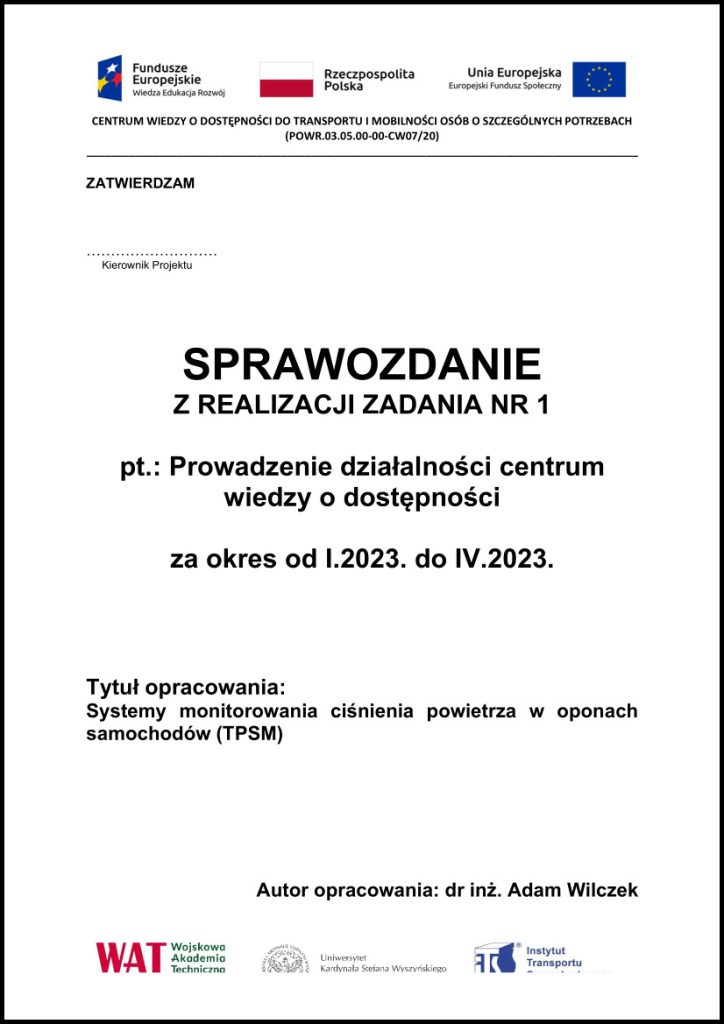 Systemy monitorowania ciśnienia powietrza w oponach samochodów (TPSM)