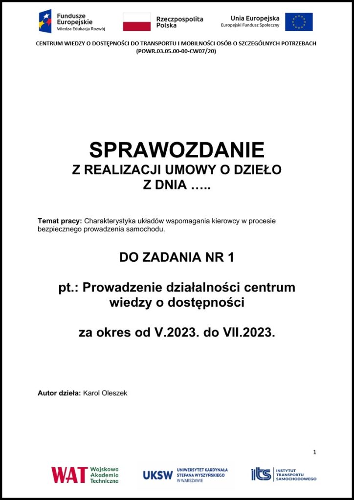 Charakterystyka układów wspomagania kierowcy w procesie bezpiecznego prowadzenia samochodu